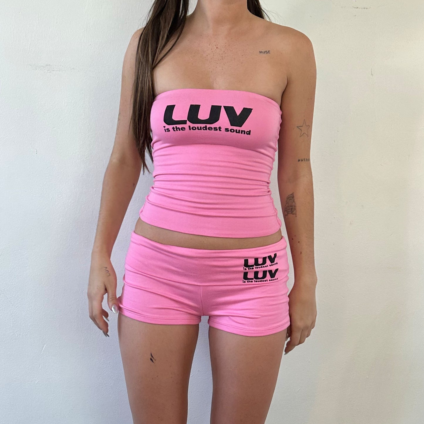 LUV HARD FOLD OVER SHORTS